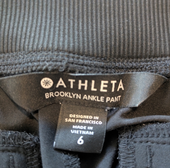 ATHLETA Brooklyn Ankle Pant 6 Black Mid Rise Lightweight Outdoor Summer Hiking - Picture 12 of 13